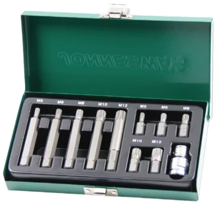 Набор вставок-бит SPLINE М-профиль 30-75мм М5-М12 11предметов Jonnesway S29H4111S 47395 купить в Ижевске
