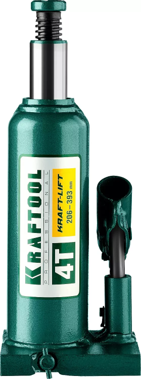 Домкрат гидравлический бутылочный "Kraft-Lift", сварной, 4т, 206-393мм, KRAFTOOL 43462-4 43462-4_z01 купить в Ижевске