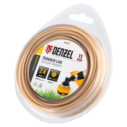 Леска для триммера армированная алюминием круглая, 2,4мм х 15м, блистер ALUFLEX Denzel 96830 купить в Ижевске