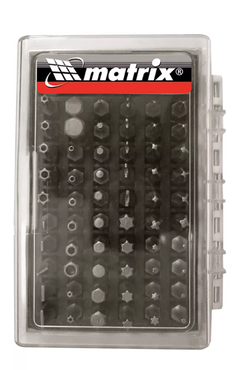 Набор бит с магнитным держателем, CrV,61шт MATRIX 11387 купить в Ижевске