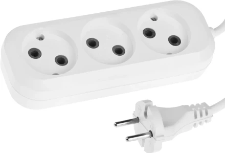 Удлинитель СИБИН электрический, ПВС сечение 0,75кв мм, 3 гнезда, макс мощн 1300Вт, 2м 55031-2 купить в Ижевске