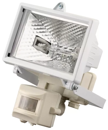 Прожектор галогеновый СВЕТОЗАР с датчиком движения, с дугой крепления под установку, цвет белый, 150Вт SV-57111-W купить в Ижевске