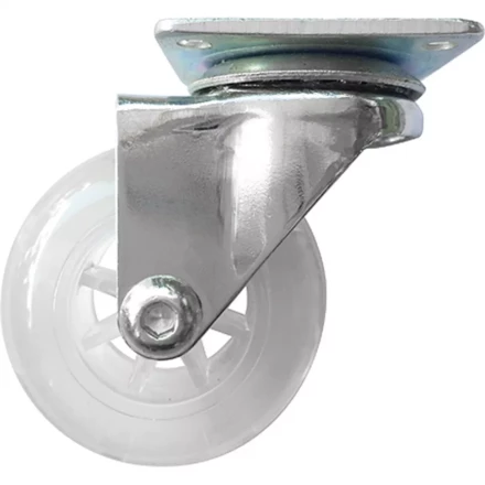 Колесо ПУ прозрачное поворотное d-50 мм, крепление платформенное Сибртех 68732 купить в Ижевске