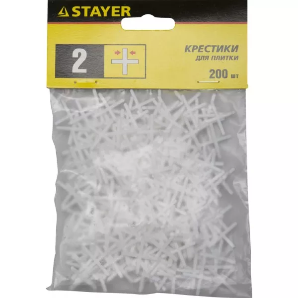 Крестики для кафеля, 2мм, STAYER 3380-2, 200шт 3380-2 купить в Ижевске