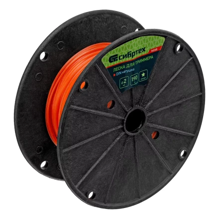 Леска для триммера звезда, на DIN катушке, 2.0 мм х 190 м, Россия Сибртех 961305 купить в Ижевске