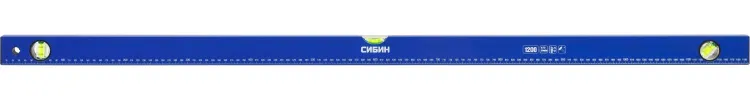 Уровень СИБИН коробчатый, 3 противоударных ампулы, измерительная линейка, 120см 34605-120 купить в Ижевске