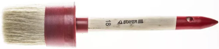 Кисть круглая STAYER "MASTER", светлая натурал. щетина, пластм. корпус, деревян. ручка, №18 x60мм 0141-60 купить в Ижевске