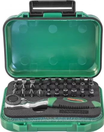 Набор вставок-бит трещеточная  рукоятка мини 1/4DR 32предмета Jonnesway RD01032S 49303 купить в Ижевске