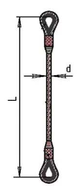 Строп ветвь канатная ВК-0.5 т L=1.5 м заплет купить в Ижевске