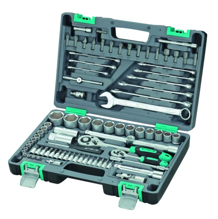 Набор инструментов 1/2 и 1/4  CrV, пластиковый кейс  82 предмета STELS 14105 купить в Ижевске