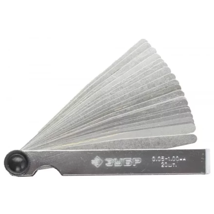 Набор ЗУБР "МАСТЕР" Щупы автомобильные, 0,05 - 1,00мм, 20шт 4325-H20_z01 купить в Ижевске