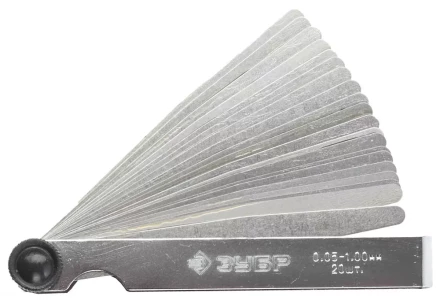 Набор ЗУБР "МАСТЕР" Щупы автомобильные, 0,05 - 1,00мм, 20шт 4325-H20_z01 купить в Ижевске