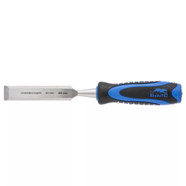 Долото-стамеска,плоская,22мм, двухкомпонентная рукоятка,металлический затыльник БАРС 24647 купить в Ижевске