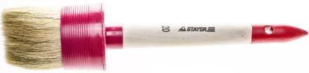 Кисть круглая STAYER &quot;MASTER&quot;, светлая натурал. щетина, пластм. корпус, деревян. ручка, №20 x65мм 0141-65 купить в Ижевске