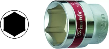 Головка торцевая 19 мм 6-гранная CrV под квадрат 1/2" хромированная  MATRIX MASTER 13119 купить в Ижевске