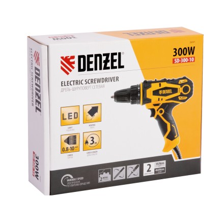 Дрель-шуруповерт сетевая SD-300-10// Denzel 26201 купить в Ижевске