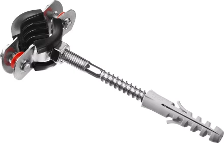 ЗУБР 3/8, цинк, 1 шт, трубный хомут с сантехнической шпилькой и дюбелем (37866-15-19) купить в Ижевске