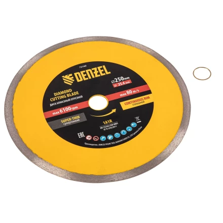 Диск алмазный сплошной, супертонкий, 250 х 25,4 мм, горячее прессование, мокрое резание// Denzel 73160 купить в Ижевске
