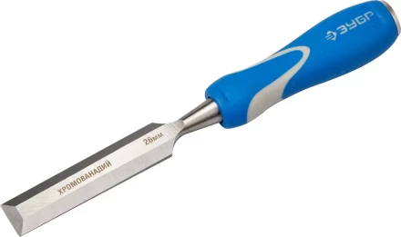 Стамеска ЗУБР &quot;ЭКСПЕРТ&quot; с ударопрочной двухкомпонетной ручкой и стальным затыльником для ударных работ, 26мм 18097-26 купить в Ижевске