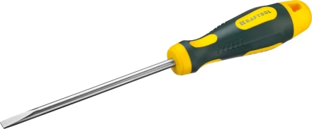 Отвертка KRAFTOOL, Cr-Mo-V сталь, двухкомпонентная противоскользящая рукоятка, SL, 6,0x125мм 250071-6.5-125 купить в Ижевске
