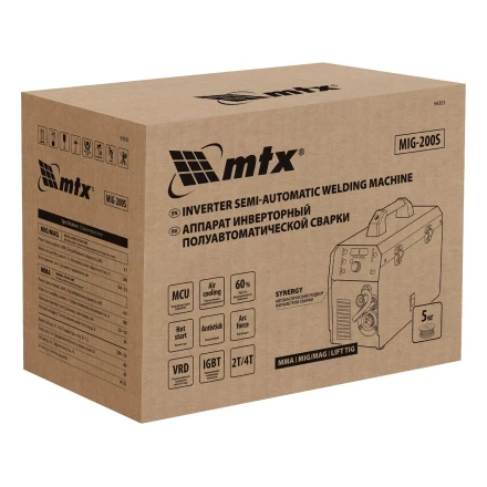 Аппарат инвертор. полуавтомат. cварки MTX MIG-200S, 200A, ПВ 60%, катушка 5 кг купить в Ижевске