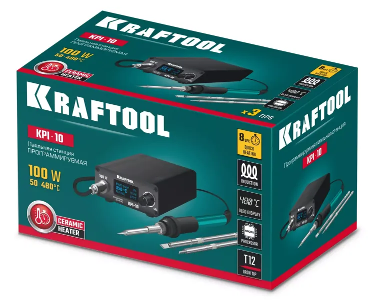 KRAFTOOL KPI-10 программируемая индукционная паяльная станция 50  480°C, 100 Вт 55343 купить в Ижевске