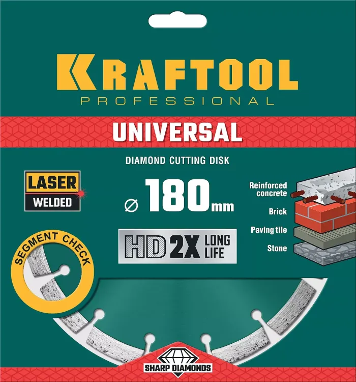 Диск алмазный отрезной для УШМ UNIVERSAL 36680-180 купить в Ижевске