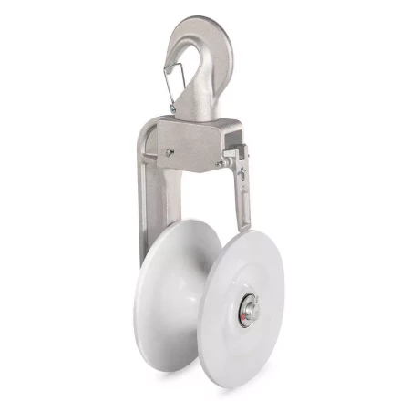 Ролик монтажный алюминиевый с крюком КВТ РМ-3 для раскатки проводов СИП (102114) купить в Ижевске