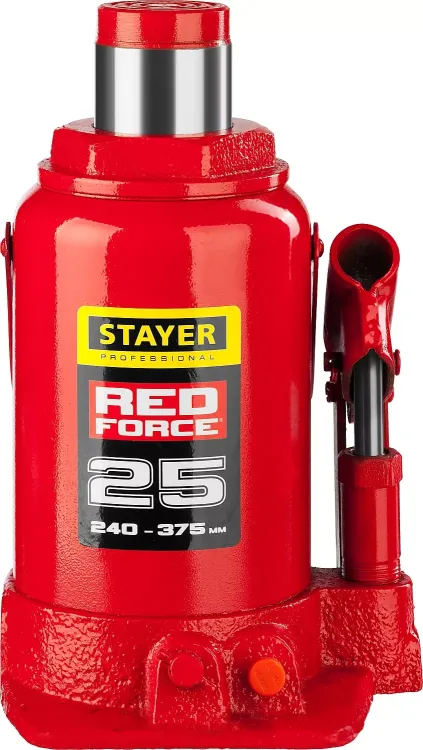 Домкрат гидравлический бутылочный "RED FORCE", 25т, 240-375 мм, STAYER 43160-25 43160-25_z01 купить в Ижевске
