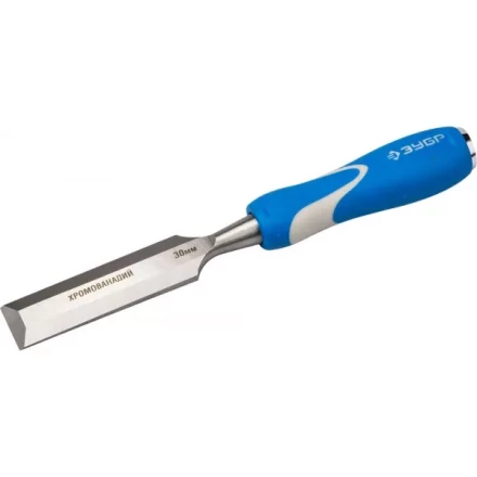 Стамеска ЗУБР &quot;ЭКСПЕРТ&quot; с ударопрочной двухкомпонетной ручкой и стальным затыльником для ударных работ, 30мм 18097-30 купить в Ижевске