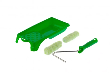 Малярный набор для работ по дереву: кювета 150 мм х 290 мм и мини-валик 110 мм Сибртех 80454 купить в Ижевске