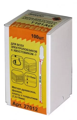Пилка для электролобзика T101 AO HCS 1шт/100 Энкор 27012