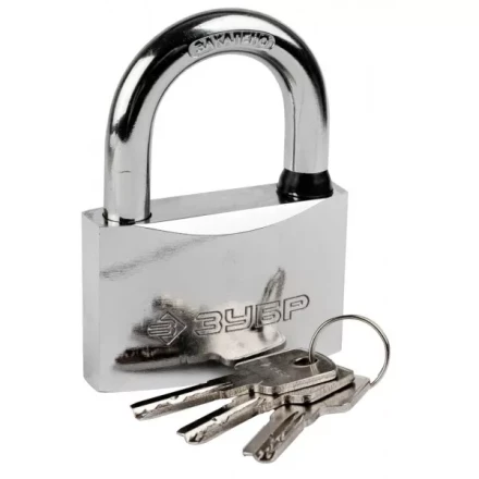 Замок ЗУБР &quot;ЭКСПЕРТ&quot; навесной, стальной корпус, классическая форма, закаленная дужка, 70мм 37227-70 купить в Ижевске