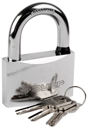 Замок ЗУБР &quot;ЭКСПЕРТ&quot; навесной, стальной корпус, классическая форма, закаленная дужка, 70мм 37227-70 купить в Ижевске