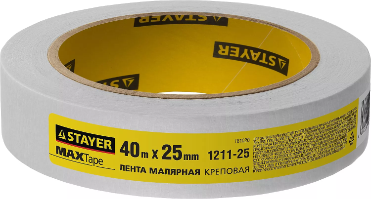Малярная лента STAYER "MASTER", креповая, 25мм х 40м 1211-25 купить в Ижевске