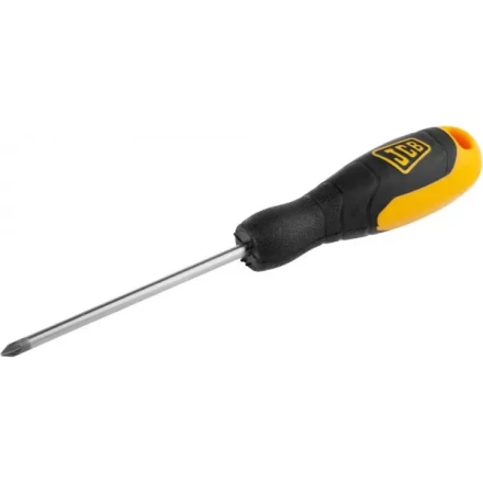 Отвертка JCB, хромомолибденовая сталь S2, двухкомпонентная рукоятка, магнитный наконечник, PZ №1х100мм JSD008 купить в Ижевске