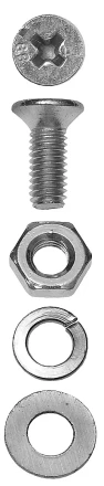 Винт ЗУБР (DIN965) в комплекте с гайкой (DIN934), шайбой (DIN125), шайбой пруж. (DIN127),  M4x35мм, ТФ6, 16шт. 4-303456-04-035 купить в Ижевске
