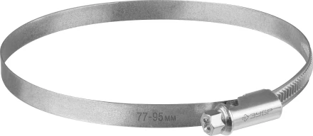 ЗУБР Х-9Н, 77 - 95 мм, накатная лента 9 мм, цинк, 25 шт, червячный хомут (37807-95) купить в Ижевске