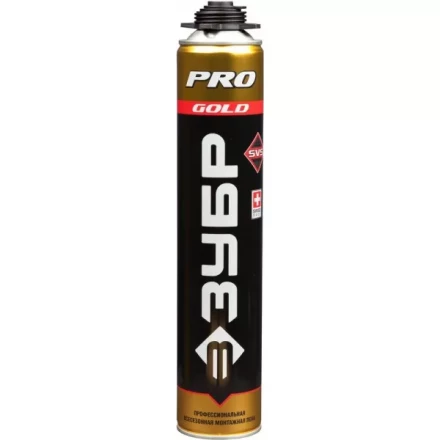 Пена ЗУБР &quot;GOLD PRO&quot; профессиональная, монтажная, пистолетная, всесезонная, 750мл 41155 купить в Ижевске