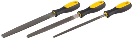 Набор STAYER &quot;PROFI&quot;: Напильники с двухкомпонентной рукояткой, плоский, трехгранный, круглый, №2, 200мм 16610-H3 купить в Ижевске