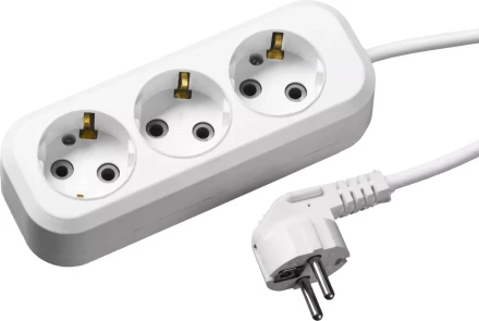 Удлинитель СИБИН электрический, ПВС сечение 0,75кв мм, 3 гнезда, макс мощн 2200Вт, 3м, заземление 55034-3 купить в Ижевске