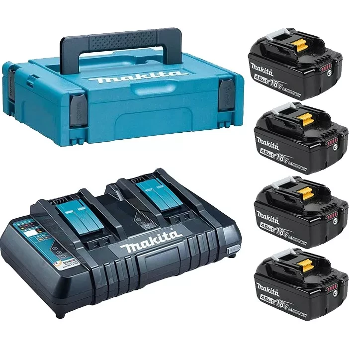 Набор 4 аккумулятора Makita BL 1840B 198489-5, 4 Ач и Зарядное устройство DC 18 RD в MakPac купить в Ижевске