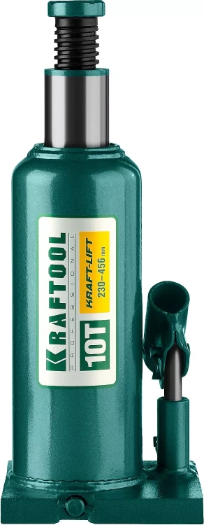 Домкрат гидравлический бутылочный "Kraft-Lift", сварной, 10т, 230-456мм, KRAFTOOL 43462-10 43462-10_z01 купить в Ижевске