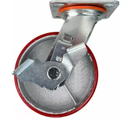 Аппаратное поворотное колесо большегрузное с тормозом HITCH 190*50 полиуретан SCpb80 (SZ085016) купить в Ижевске