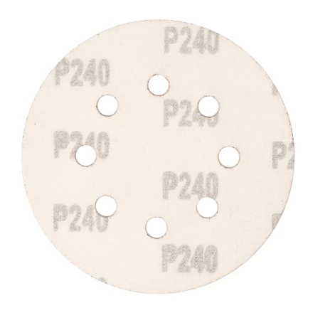Круг абразивный на ворсовой подложке под &quot;липучку&quot;, перфорированный, P 240, 125 мм, 5 шт Сибртех 738117 купить в Ижевске