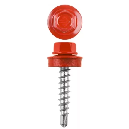 Саморезы ЗУБР &quot;ПРОФЕССИОНАЛ&quot; окраш., RAL 3003 рубин.-красн., для крепл. кров. матер. к дерев. обреш., 4.8x29мм, 400шт 4-300315-48-029-3003 купить в Ижевске