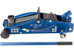 Домкрат гидравлический подкатной с фиксатором 2.5т SAFETY PIN 140-385 мм в кейсе STELS 51132