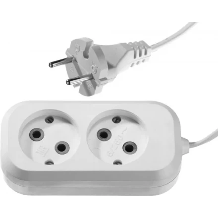 Удлинитель СИБИН электрический, ШВВП сечение 0,75кв мм, 2 гнезда, макс мощн 1300Вт, 2м 55091-2 купить в Ижевске