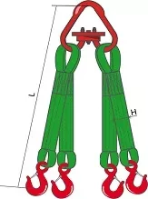 Строп текстильный четырехветвевой 4СТ 6.3 т L=2 м  РА 150 мм Звено РТ-3 купить в Ижевске