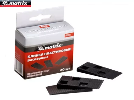 Клинья пластиковые распорные для корректировки при укладке напольных покрытий 40 шт MATRIX 88102 купить в Ижевске